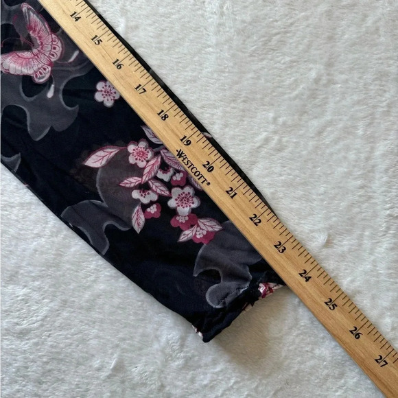 Y2K Sheer Mesh Top, Fairy Grunge Asian Floral Butterfly Mesh Top by INC - Picture 12 of 13